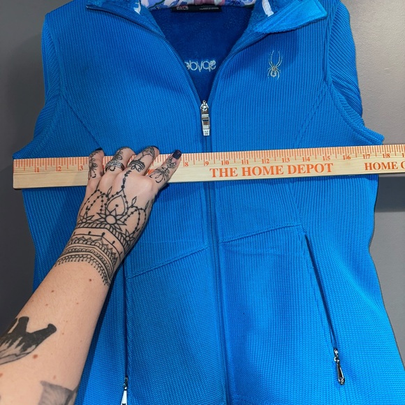 Spyder Blue Core Fleece Full Zip Jacket Warm Athletic Ski Layer - Picture 14 of 16